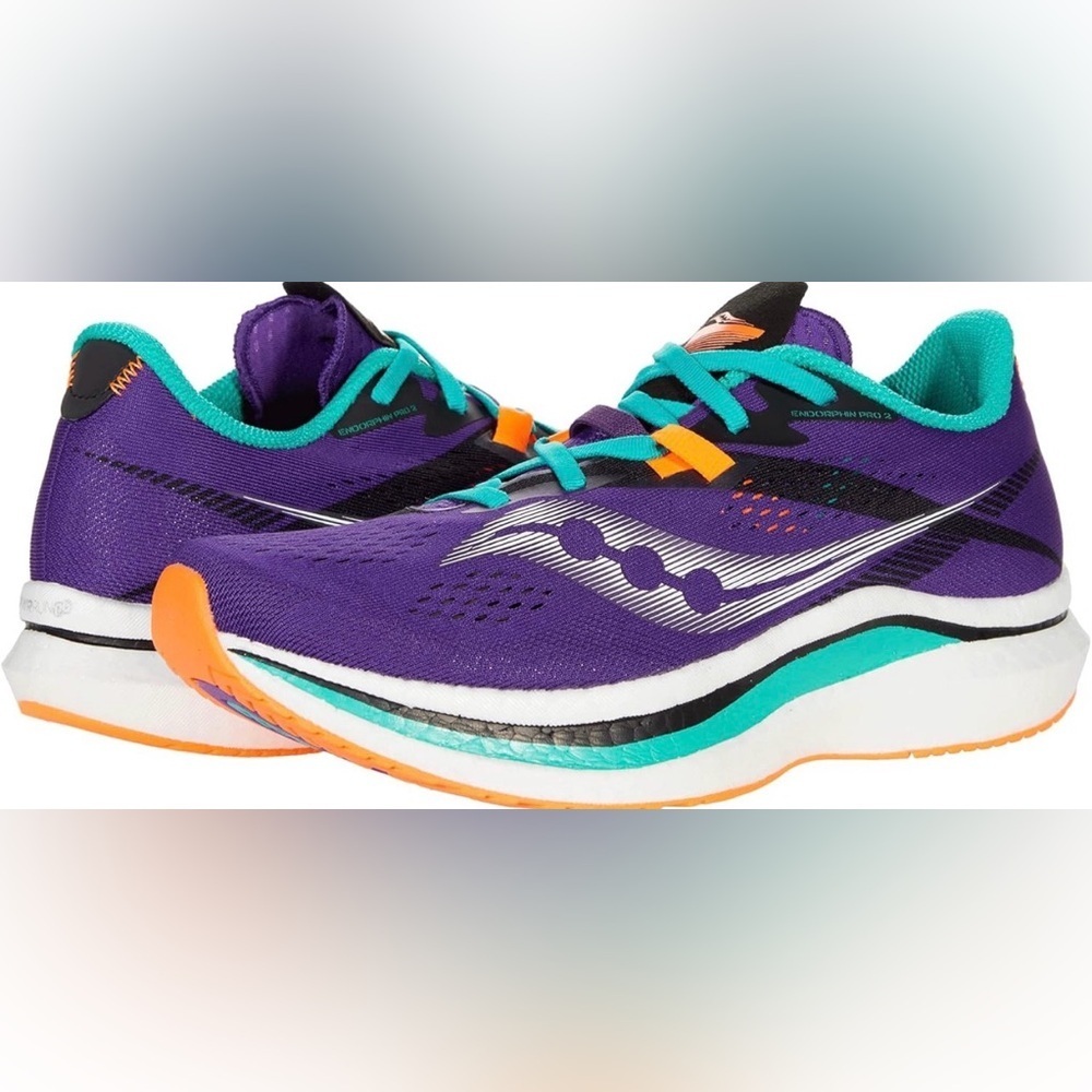 Saucony Women's Purple Running Shoes with Teal and Orange Accents